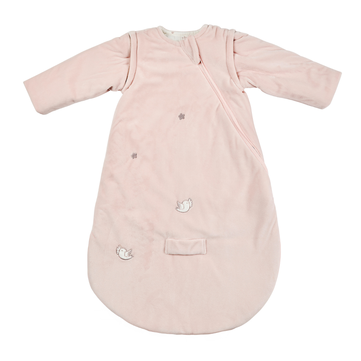 FanFan Babyschlafsack 70 cm – Schlafsack aus rosa Velours mit abnehmba – Nattou