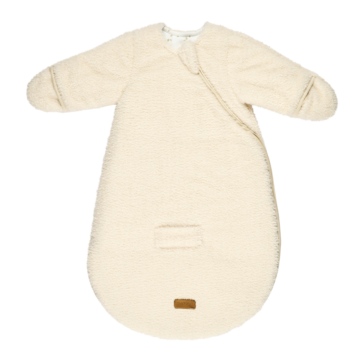 TEDDY Schlafsack Teddy Ecru 60 cm – Mit Ärmeln und Fäustlingen – TOG 2 – Nattou