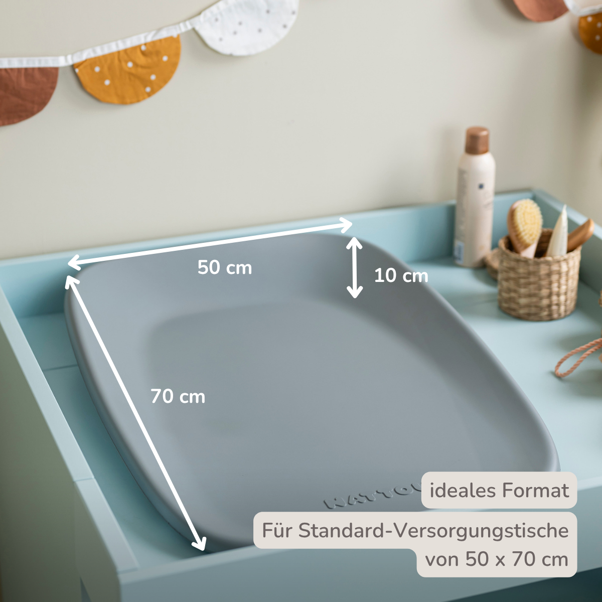 Softy Changing Mat - Changing Pad 50x70 cm - Grey Changing Cushion [DE]