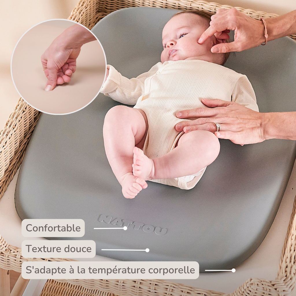 Softy Changing Mat - Changing Pad 50x70 cm - Grey Changing Cushion [FR]