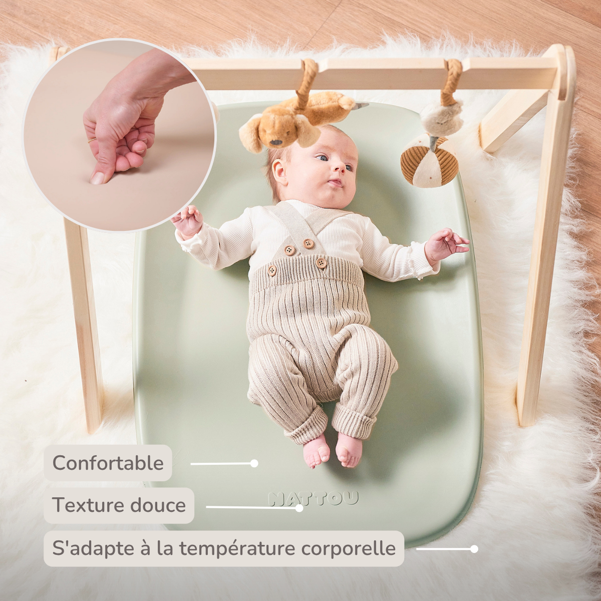 Softy Changing Mat - Changing Pad 50x70 cm - Green Changing Cushion [FR]