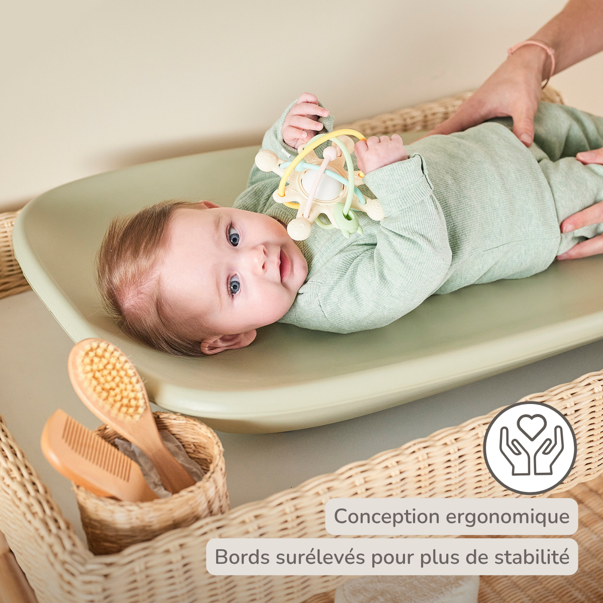Softy Changing Mat - Changing Pad 50x70 cm - Green Changing Cushion [FR]