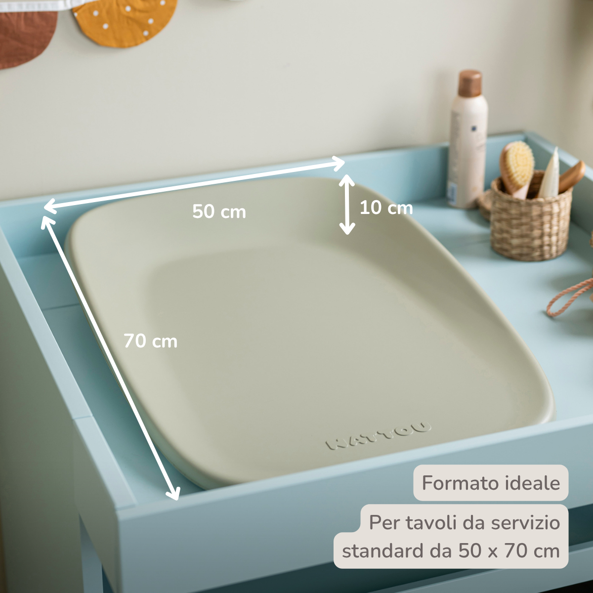Softy Changing Mat - Changing Pad 50x70 cm - Green Changing Cushion [IT]