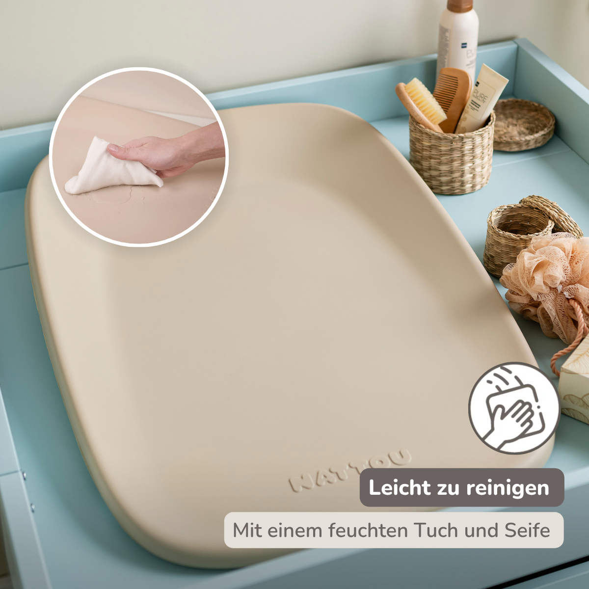 Softy Changing Mat - Changing Pad 50x70 cm - Changing Cushion Beige [DE]