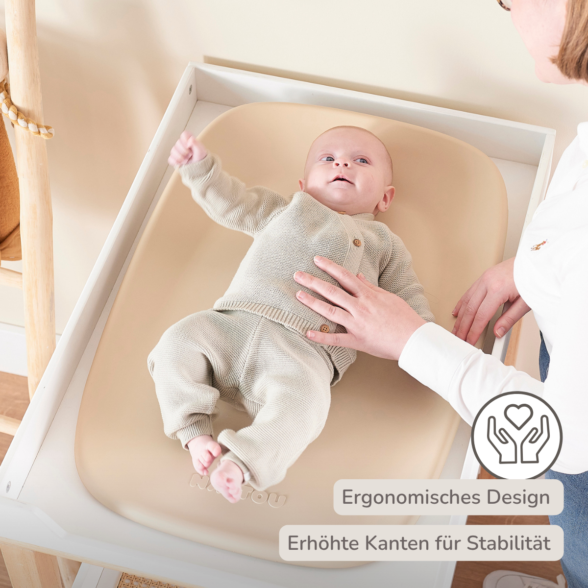 Softy Changing Mat - Changing Pad 50x70 cm - Changing Cushion Beige [DE]