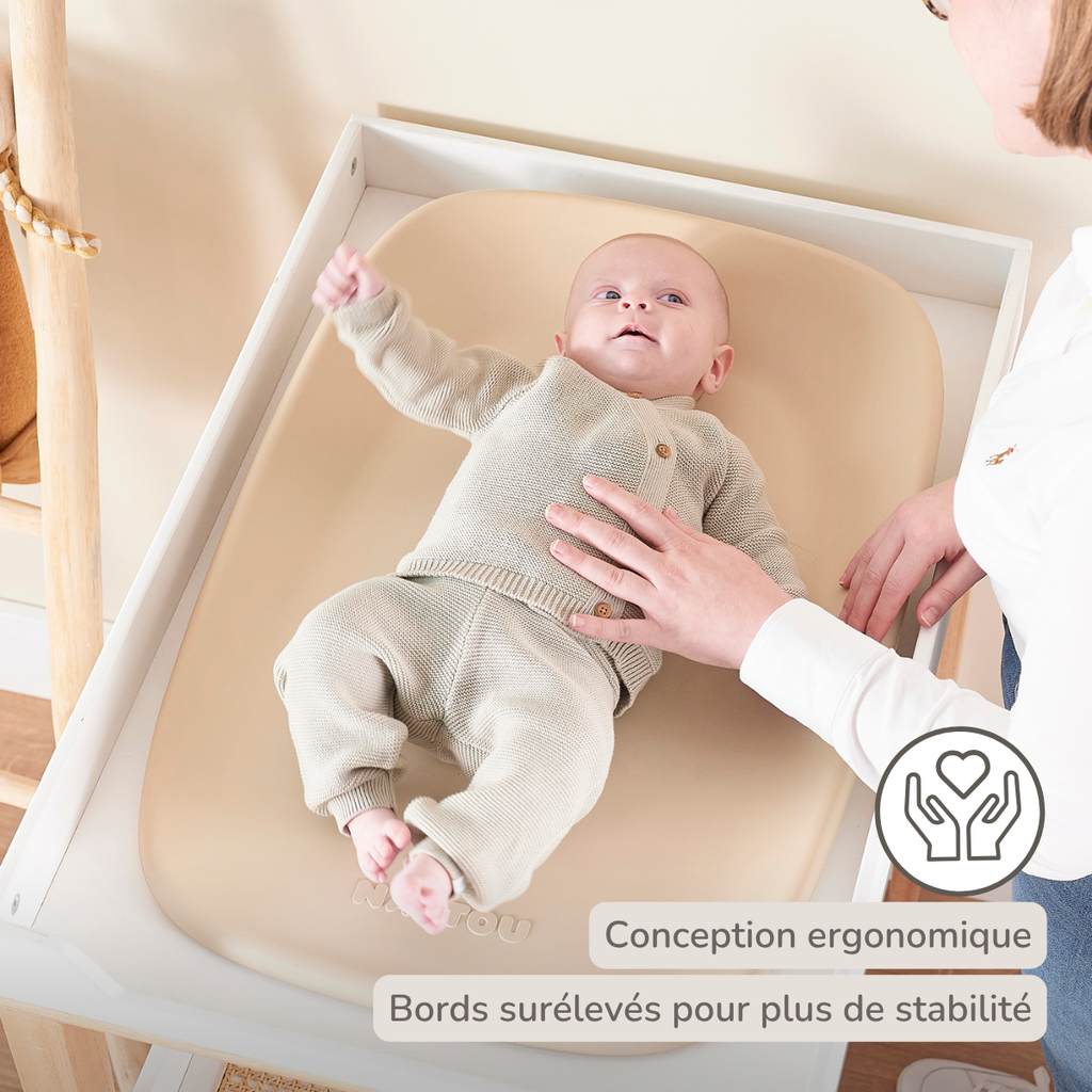 Softy Changing Mat - Changing Pad 50x70 cm - Changing Cushion Beige [FR]