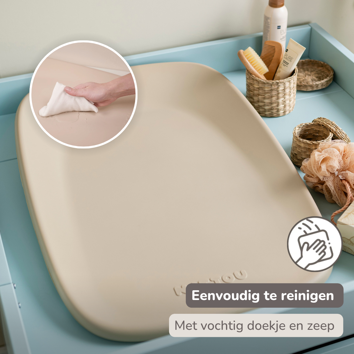 Softy Changing Mat - Changing Pad 50x70 cm - Changing Cushion Beige [NL]
