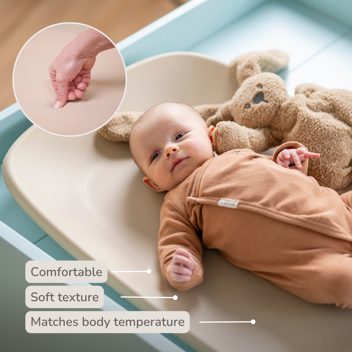 Softy Changing Mat - Changing Pad 50x70 cm - Changing Cushion Beige [EN]