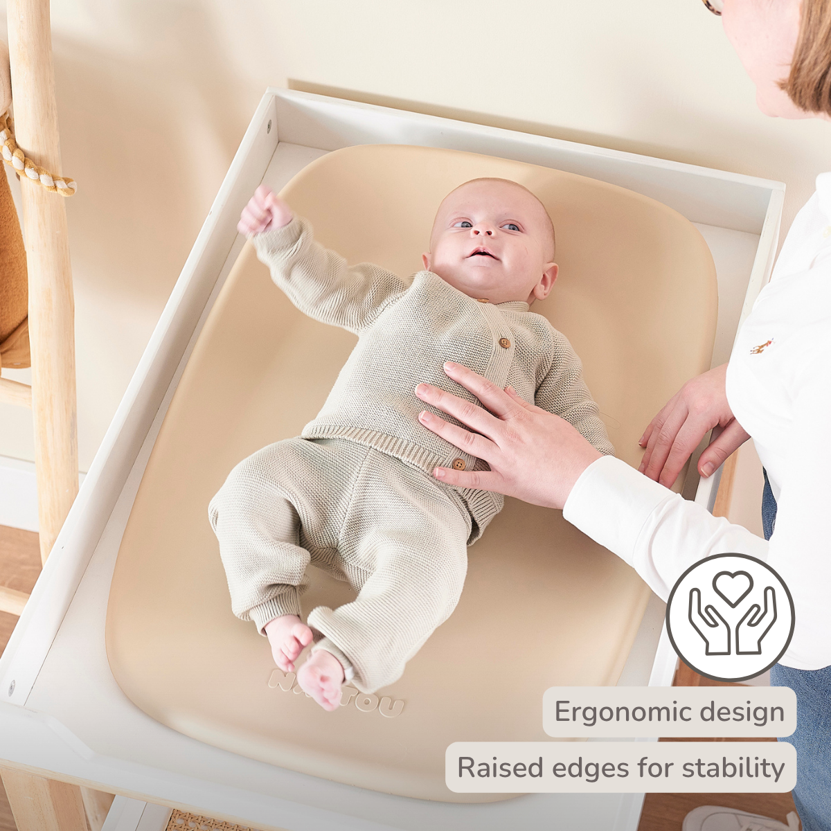 Softy Changing Mat - Changing Pad 50x70 cm - Changing Cushion Beige [EN]