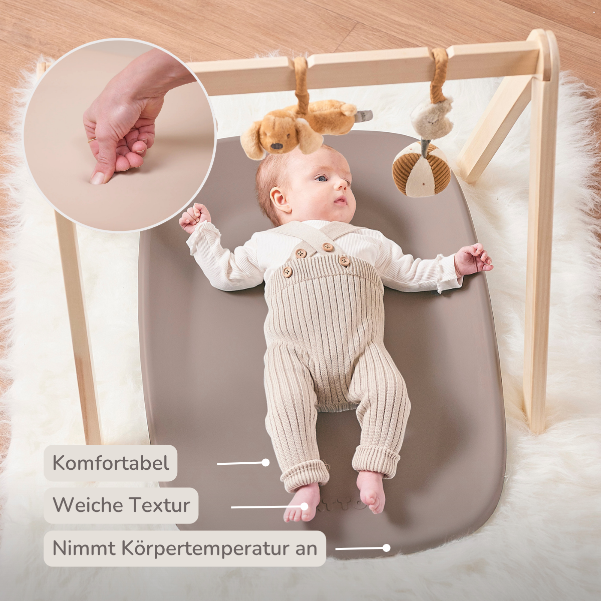 Softy Changing Mat - Changing Pad 50x70 cm - Taupe Changing Cushion [DE]