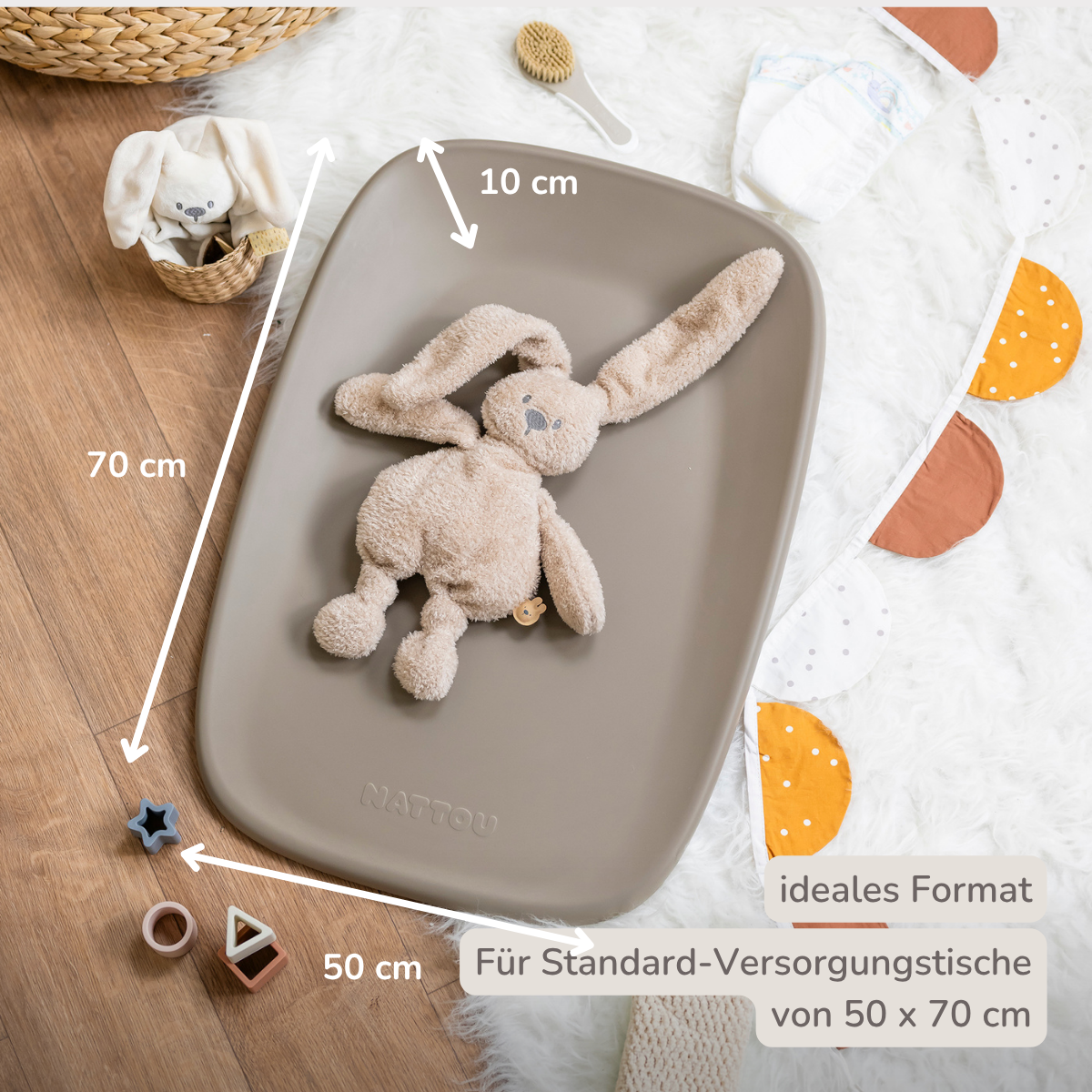 Softy Changing Mat - Changing Pad 50x70 cm - Taupe Changing Cushion [DE]