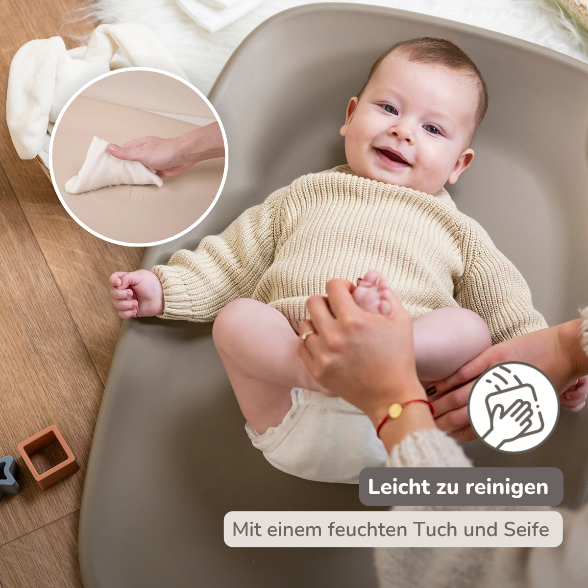 Softy Changing Mat - Changing Pad 50x70 cm - Taupe Changing Cushion [DE]