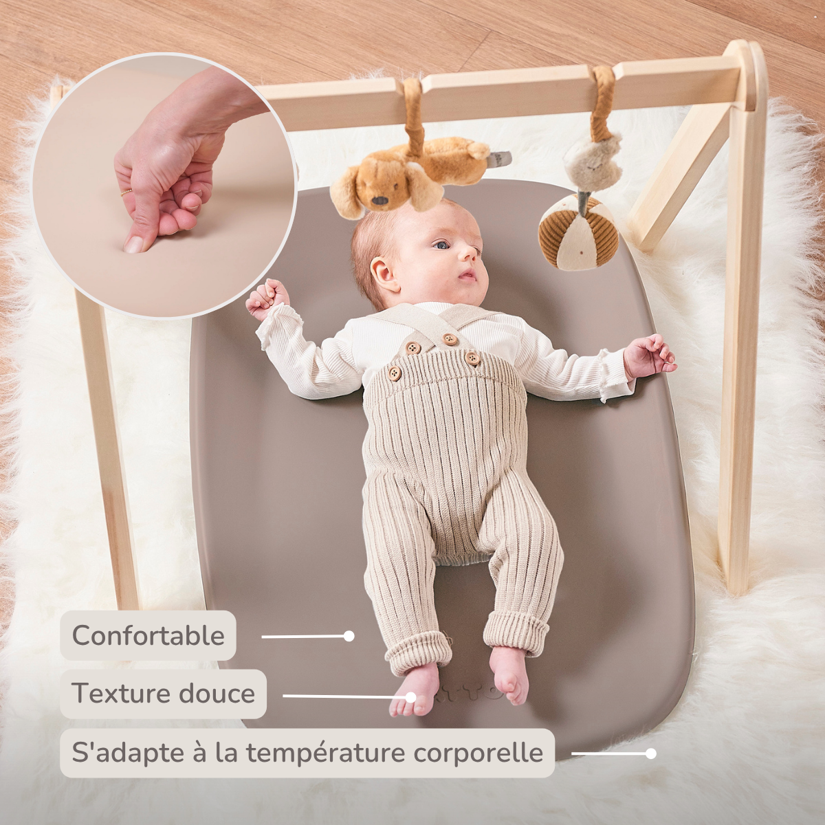Softy Changing Mat - Changing Pad 50x70 cm - Taupe Changing Cushion [FR]