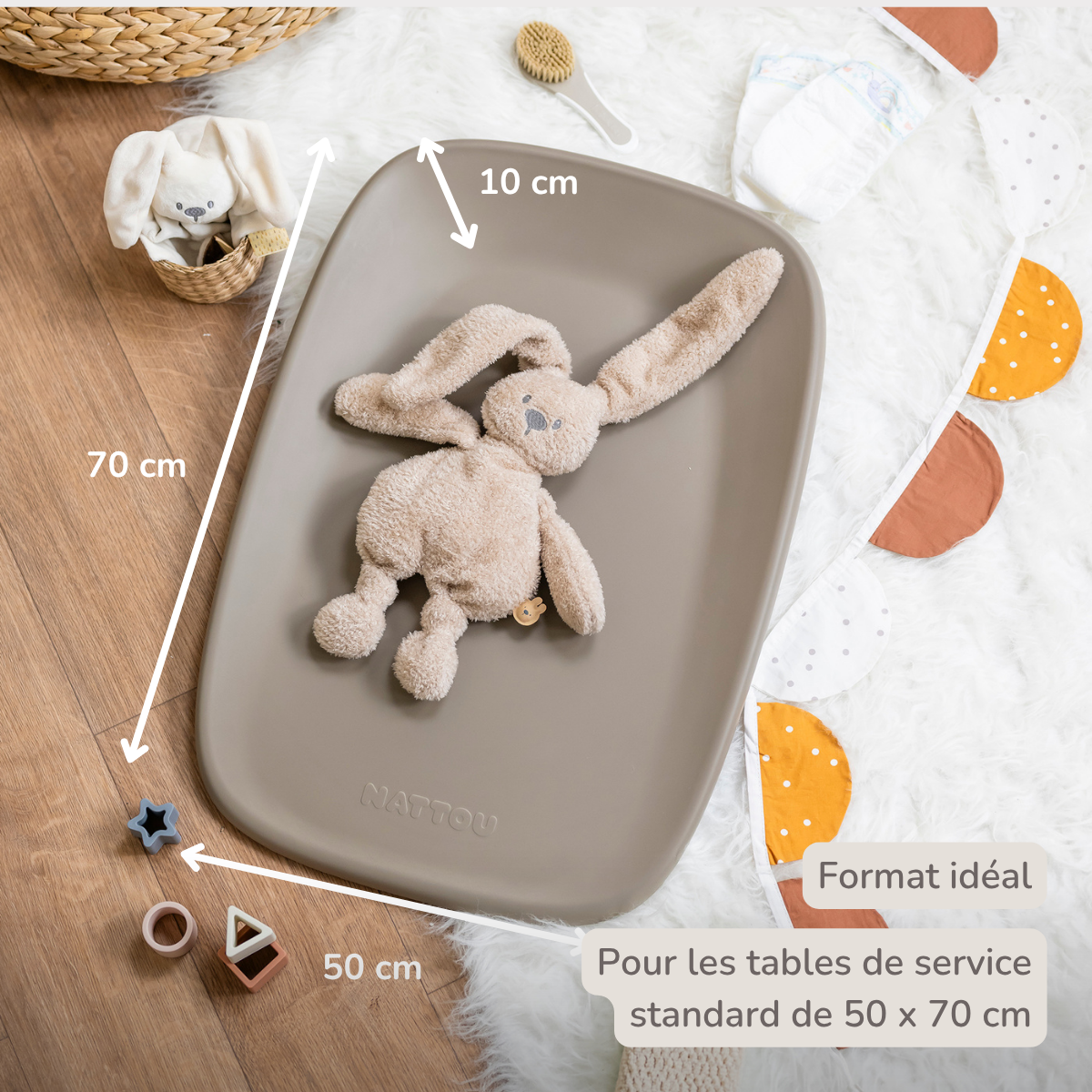 Softy Changing Mat - Changing Pad 50x70 cm - Taupe Changing Cushion [FR]