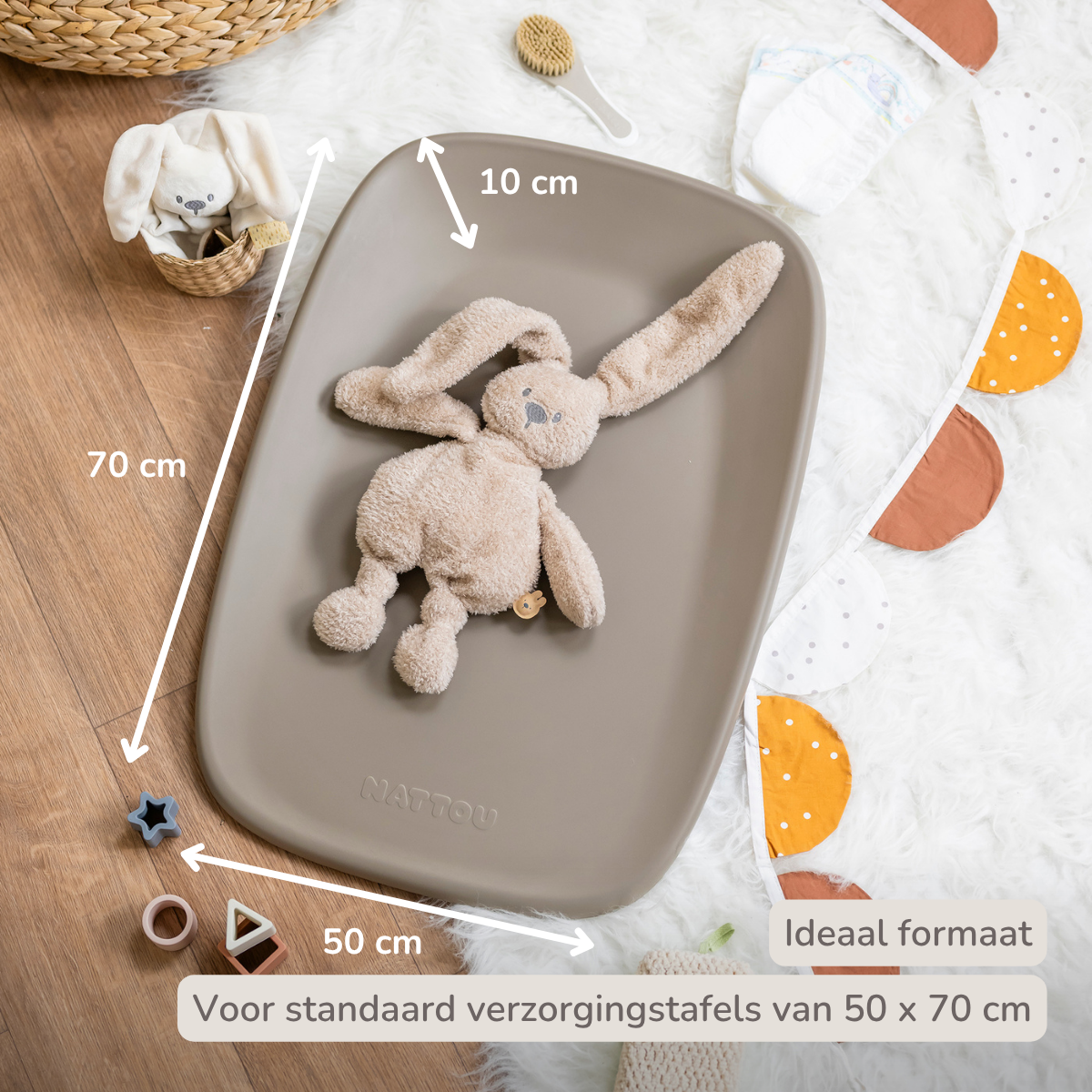 Softy Changing Mat - Changing Pad 50x70 cm - Taupe Changing Cushion [NL]