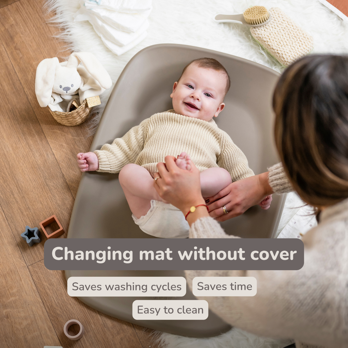 Softy Changing Mat - Changing Pad 50x70 cm - Taupe Changing Cushion [EN]