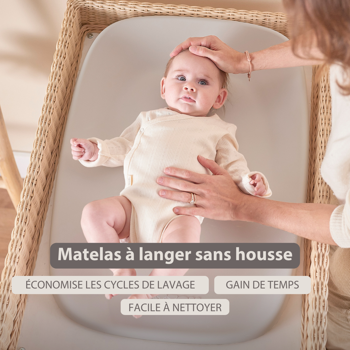 Care Nursing Cushion 70x50 cm – Changing pad – Baby accessory – Clay [FR]