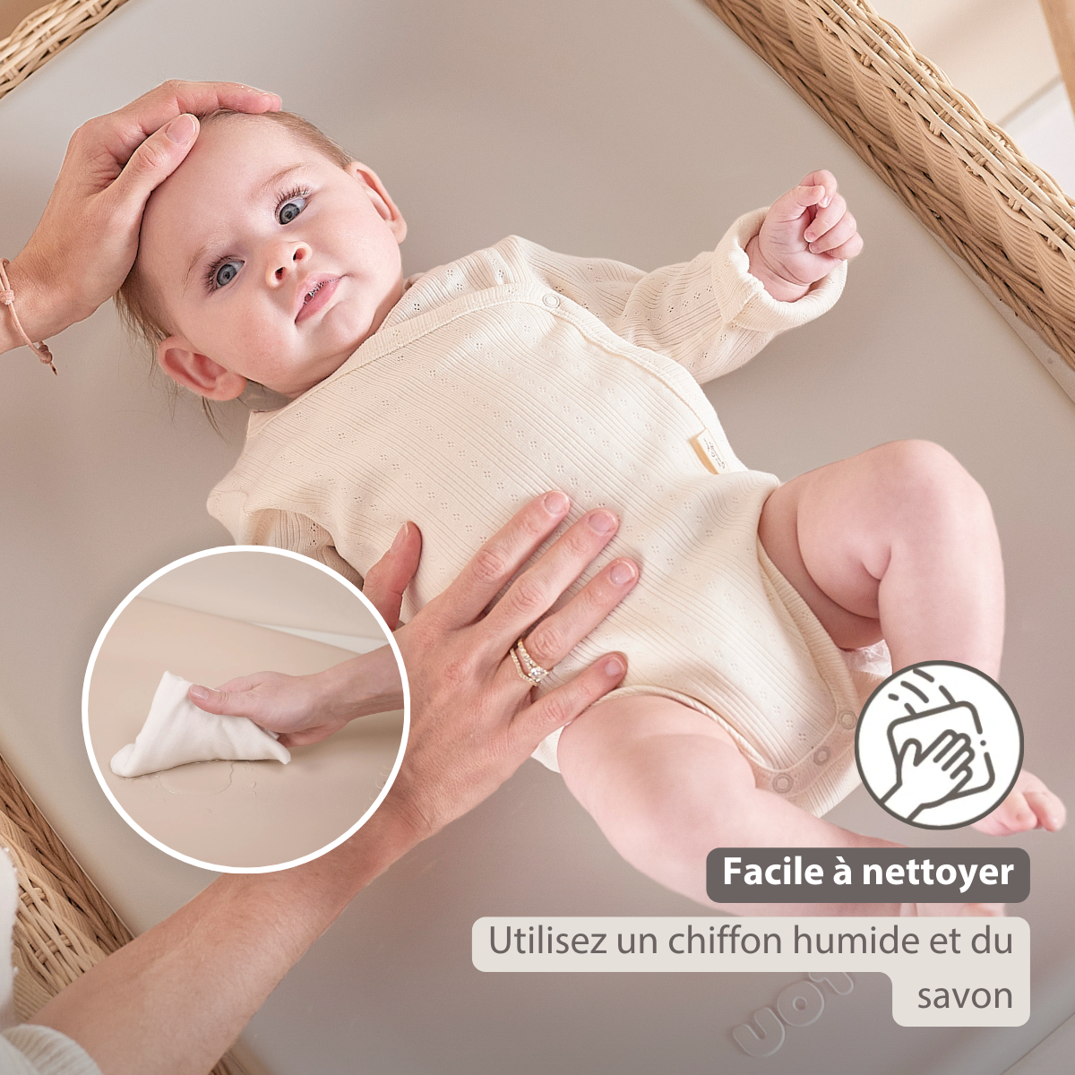 Care Nursing Cushion 70x50 cm – Changing pad – Baby accessory – Clay [FR]