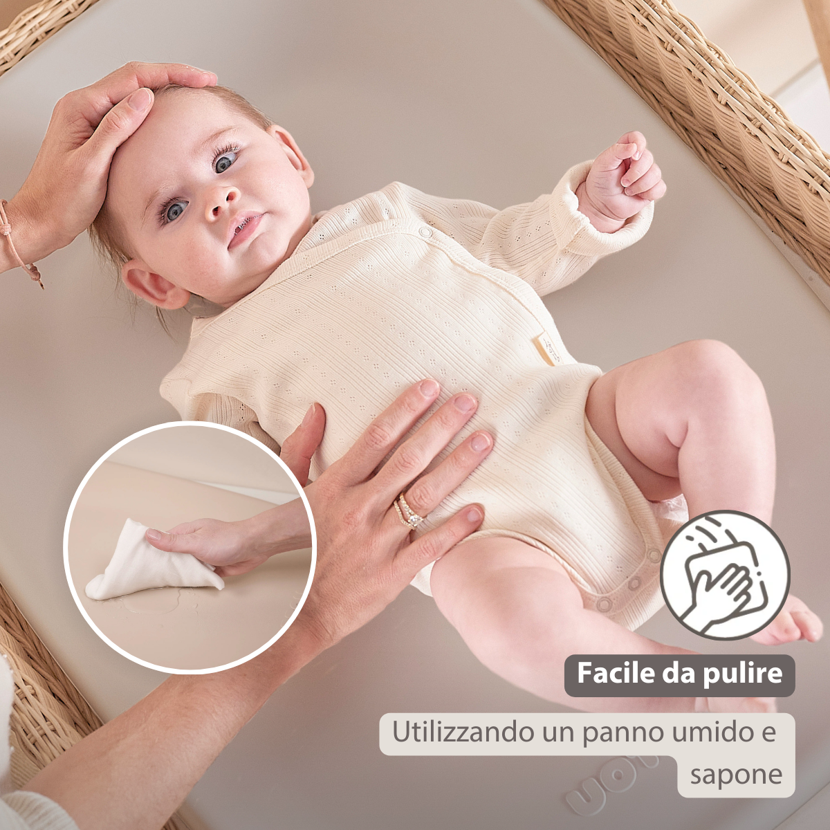 Care Nursing Cushion 70x50 cm – Changing pad – Baby accessory – Clay [IT]