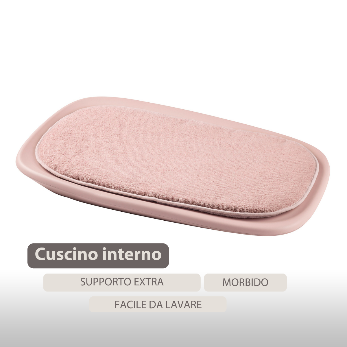 Care Insert Cushion for Softy Changing Pad - Soft Changing Pad - 62 cm - Terry Pink [IT]