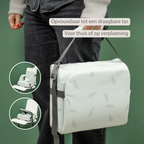 Foody Foldable Booster Seat for Dining Chair - Water-Resistant Seat with Safety Belt - Light Green with Feathers [NL]