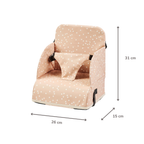 Foody Foldable Booster Seat for Dining Chair - Water-Resistant Seat with Safety Belt - Beige with Stars [NL]