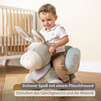 Cappuccino Donkey Rocking Horse – Rocking Toy – Gray and Blue [DE]