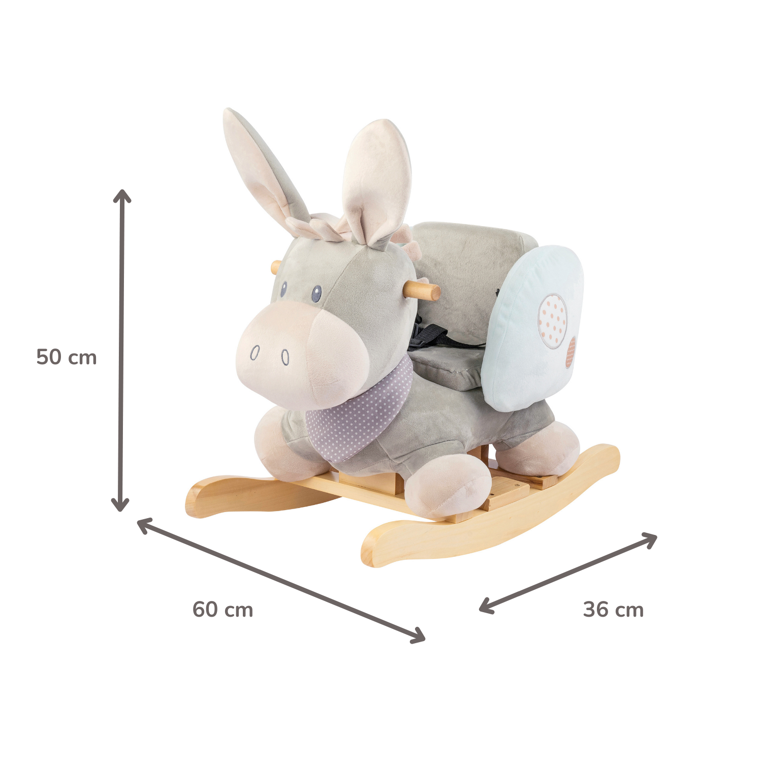 Cappuccino Donkey Rocking Horse – Rocking Toy – Gray and Blue [DE]