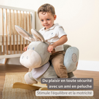 Cappuccino Donkey Rocking Horse – Rocking Toy – Gray and Blue [FR]