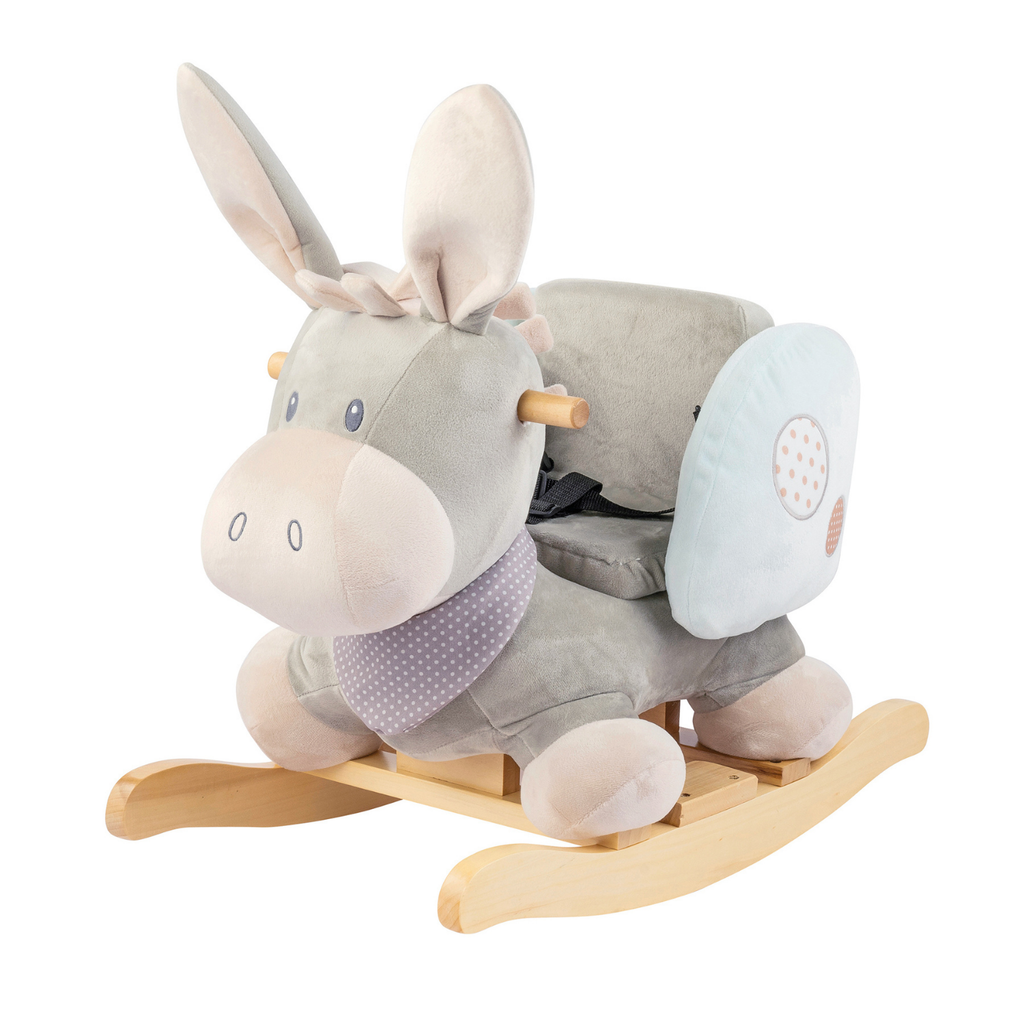 Cappuccino Donkey Rocking Horse – Rocking Toy – Gray and Blue [IT]