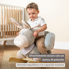Cappuccino Donkey Rocking Horse – Rocking Toy – Gray and Blue [IT]