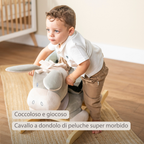 Cappuccino Donkey Rocking Horse – Rocking Toy – Gray and Blue [IT]