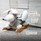 Cappuccino Donkey Rocking Horse – Rocking Toy – Gray and Blue [IT]