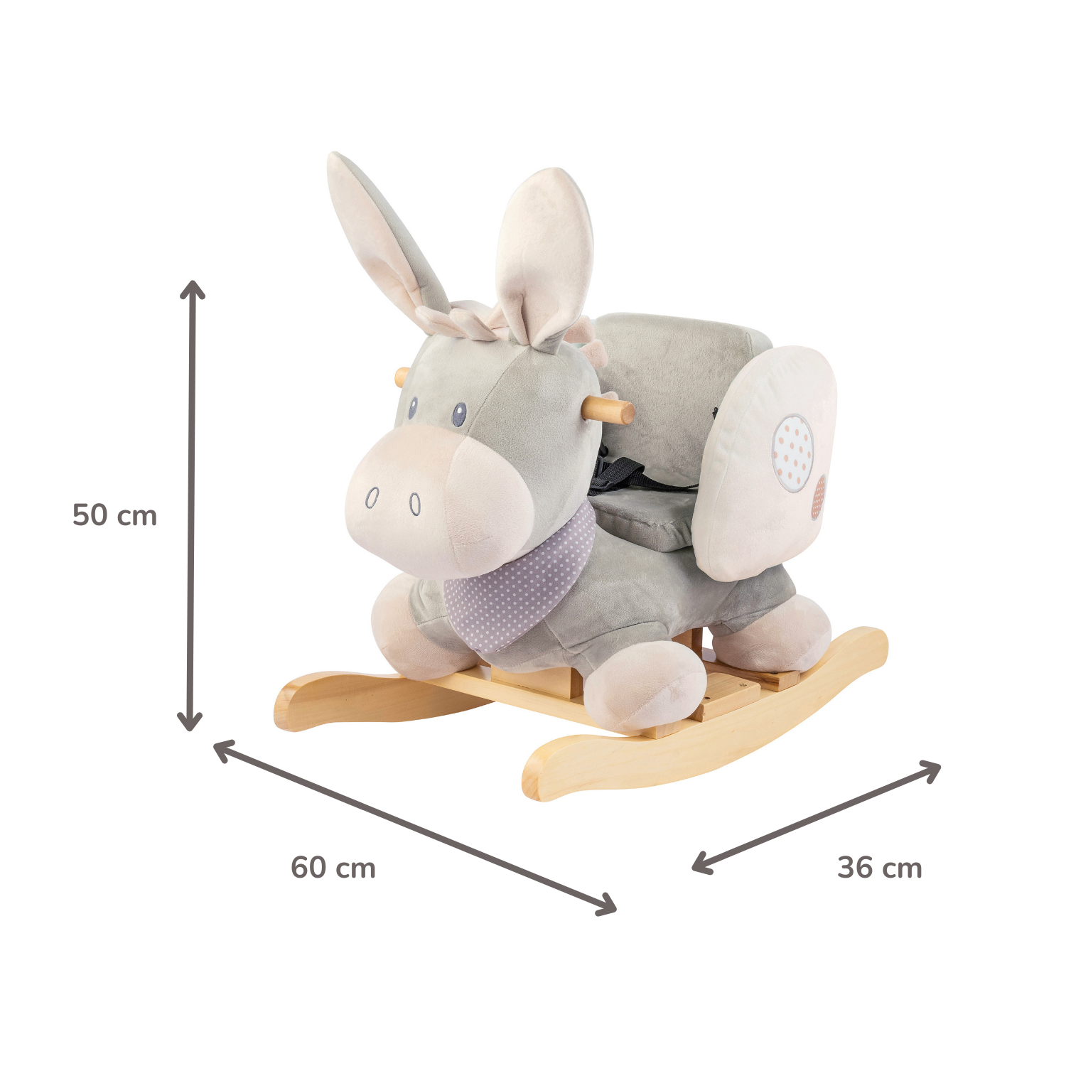 Cappuccino Donkey Rocking Horse – Rocking Toy – Gray and Beige [DE]