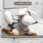 Cappuccino Donkey Rocking Horse – Rocking Toy – Gray and Beige [FR]