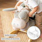 Cappuccino Donkey Rocking Horse – Rocking Toy – Gray and Beige [IT]