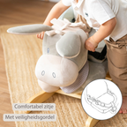 Cappuccino Donkey Rocking Horse – Rocking Toy – Gray and Beige [NL]