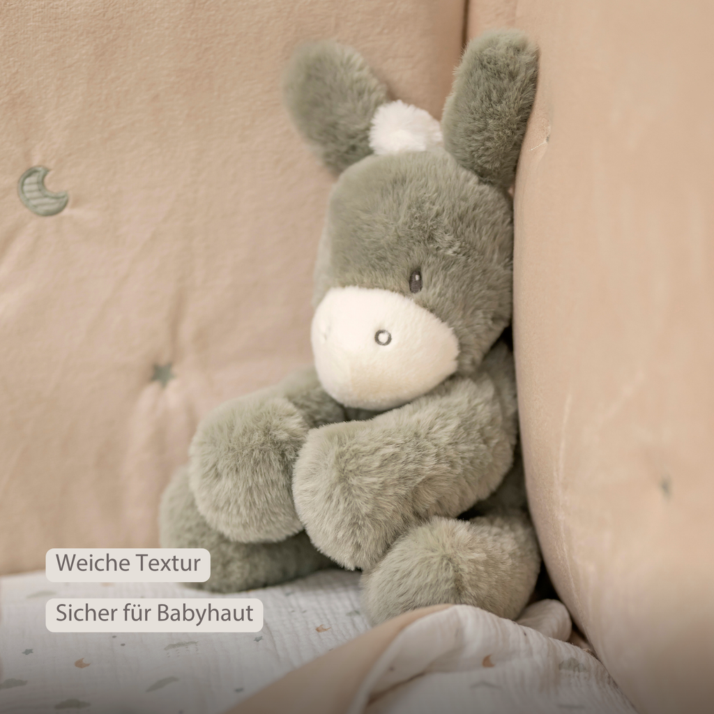 LouLou Plush Donkey - Soft Baby Cuddly Toy - 30 cm - Dark Green [DE]