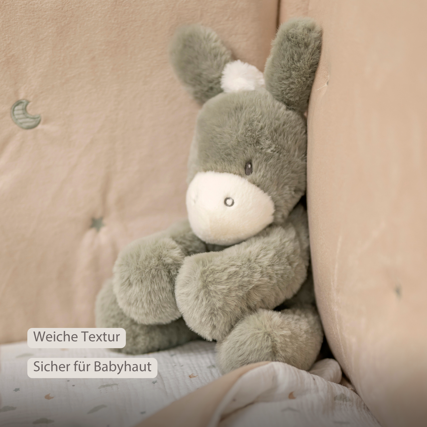 LouLou Plush Donkey - Soft Baby Cuddly Toy - 30 cm - Dark Green [DE]