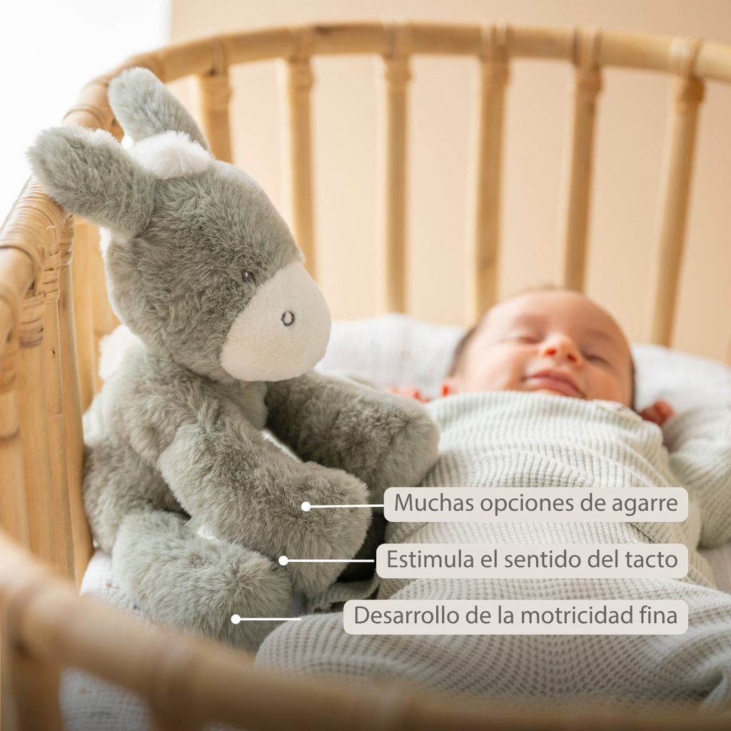 LouLou Plush Donkey - Soft Baby Cuddly Toy - 30 cm - Dark Green [ES]