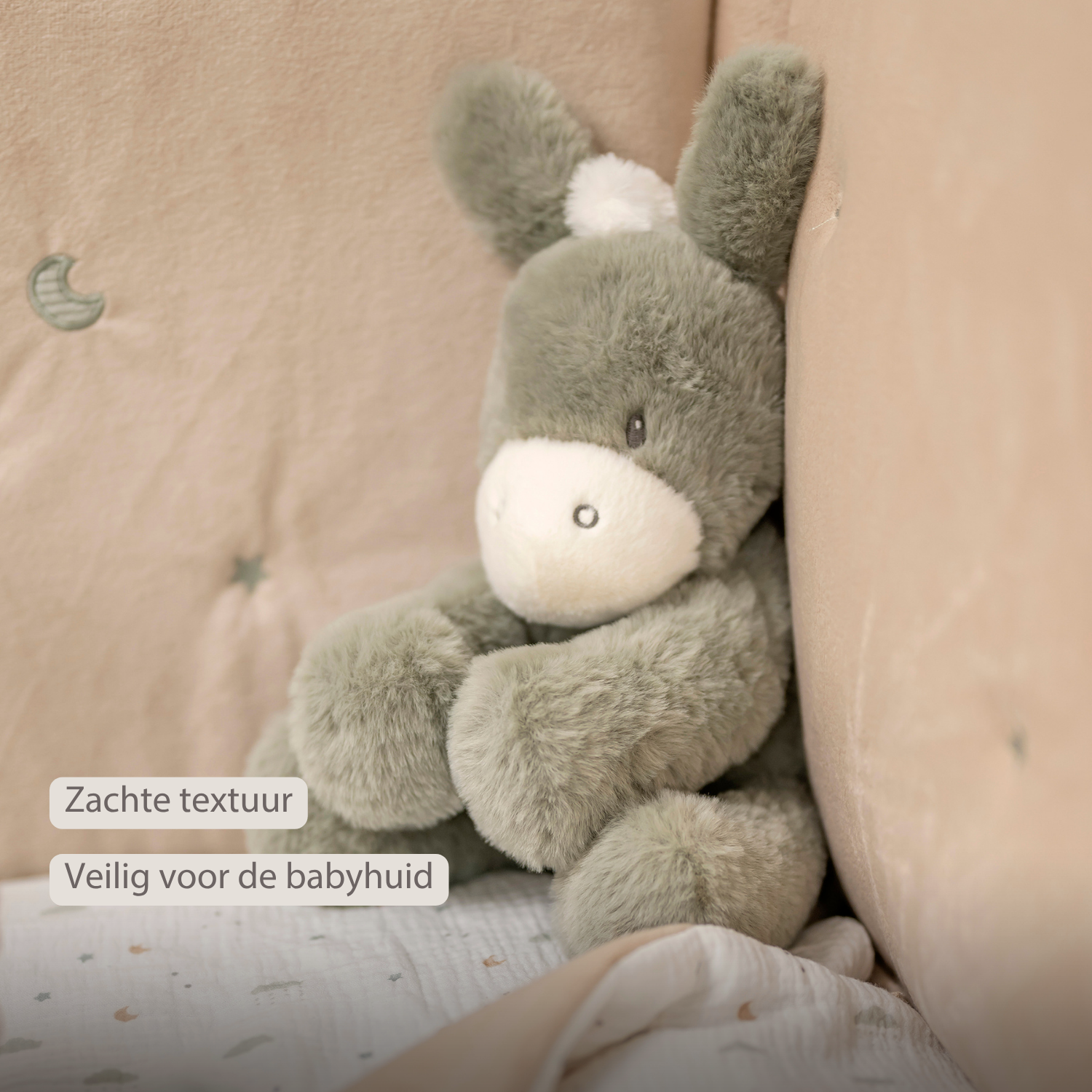 LouLou Plush Donkey - Soft Baby Cuddly Toy - 30 cm - Dark Green [NL]