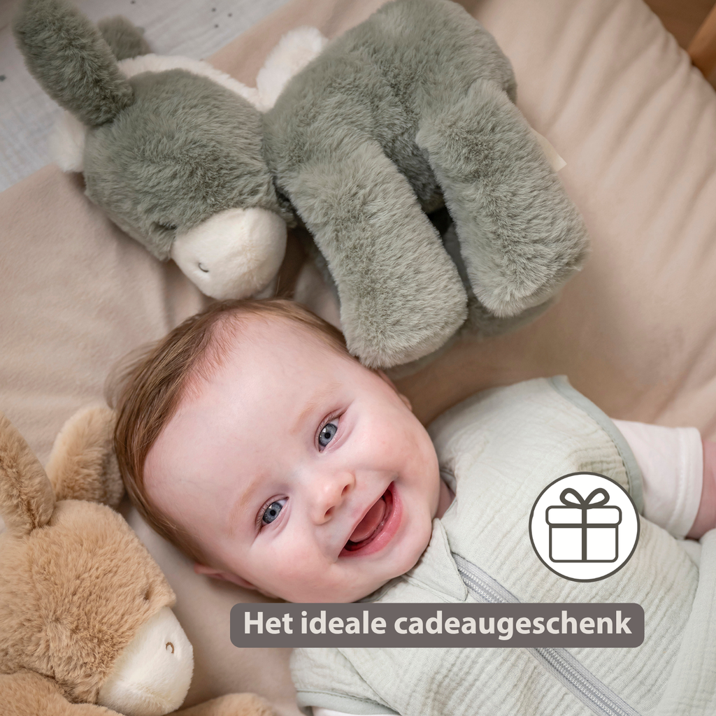 LouLou Plush Donkey - Soft Baby Cuddly Toy - 30 cm - Dark Green [NL]