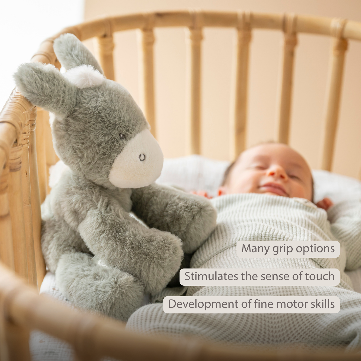 LouLou Plush Donkey - Soft Baby Cuddly Toy - 30 cm - Dark Green [EN]