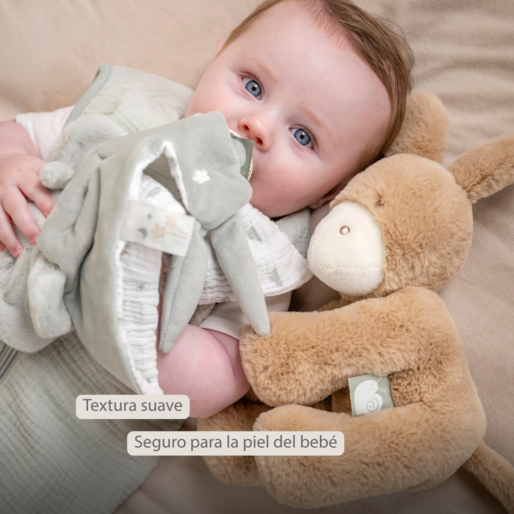 LouLou Plush Donkey - Soft Baby Cuddly Toy - 30 cm - Light Caramel [ES]