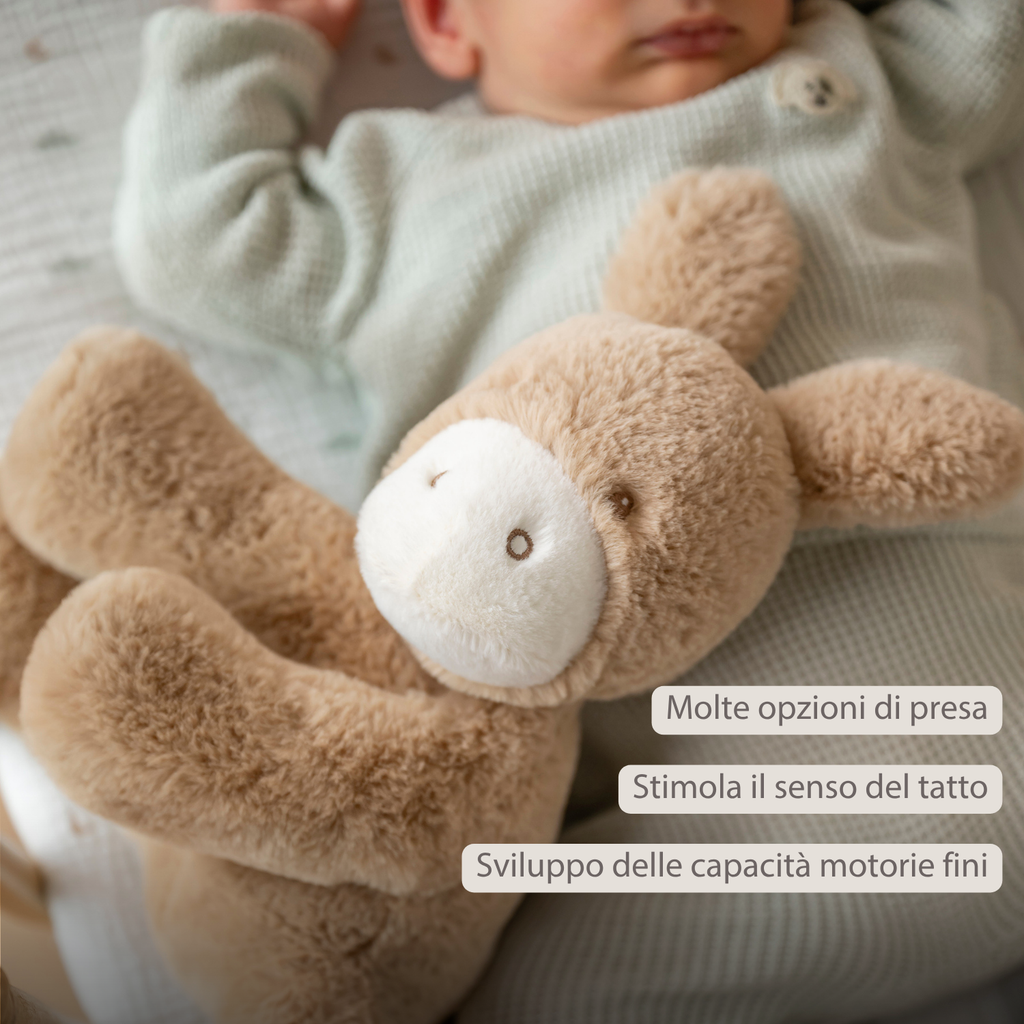 LouLou Plush Donkey - Soft Baby Cuddly Toy - 30 cm - Light Caramel [IT]