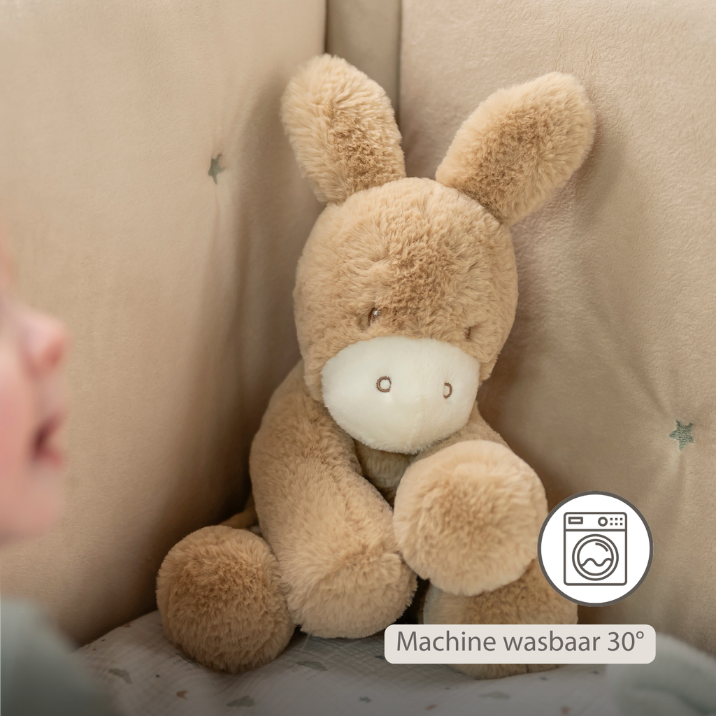 LouLou Plush Donkey - Soft Baby Cuddly Toy - 30 cm - Light Caramel [NL]