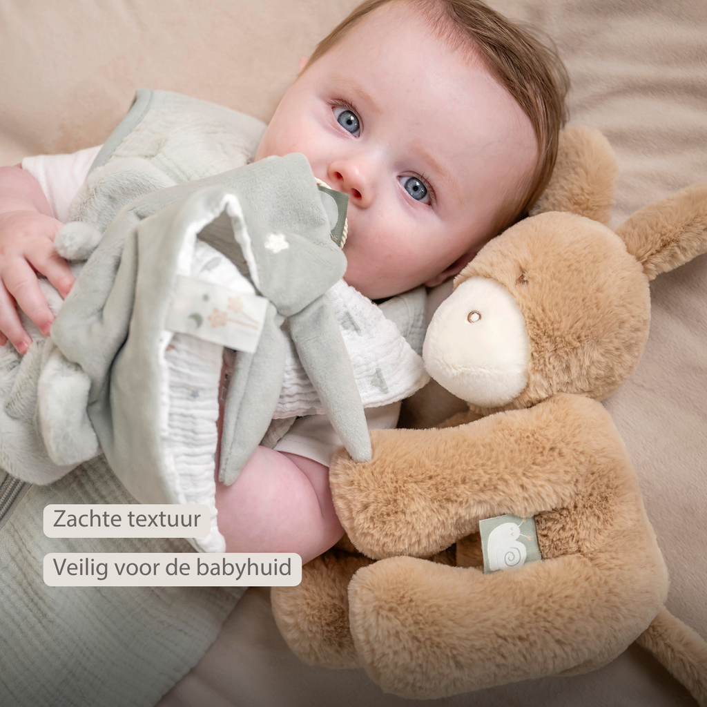 LouLou Plush Donkey - Soft Baby Cuddly Toy - 30 cm - Light Caramel [NL]