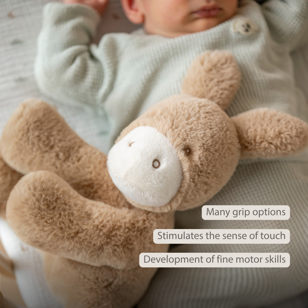 LouLou Plush Donkey - Soft Baby Cuddly Toy - 30 cm - Light Caramel [EN]