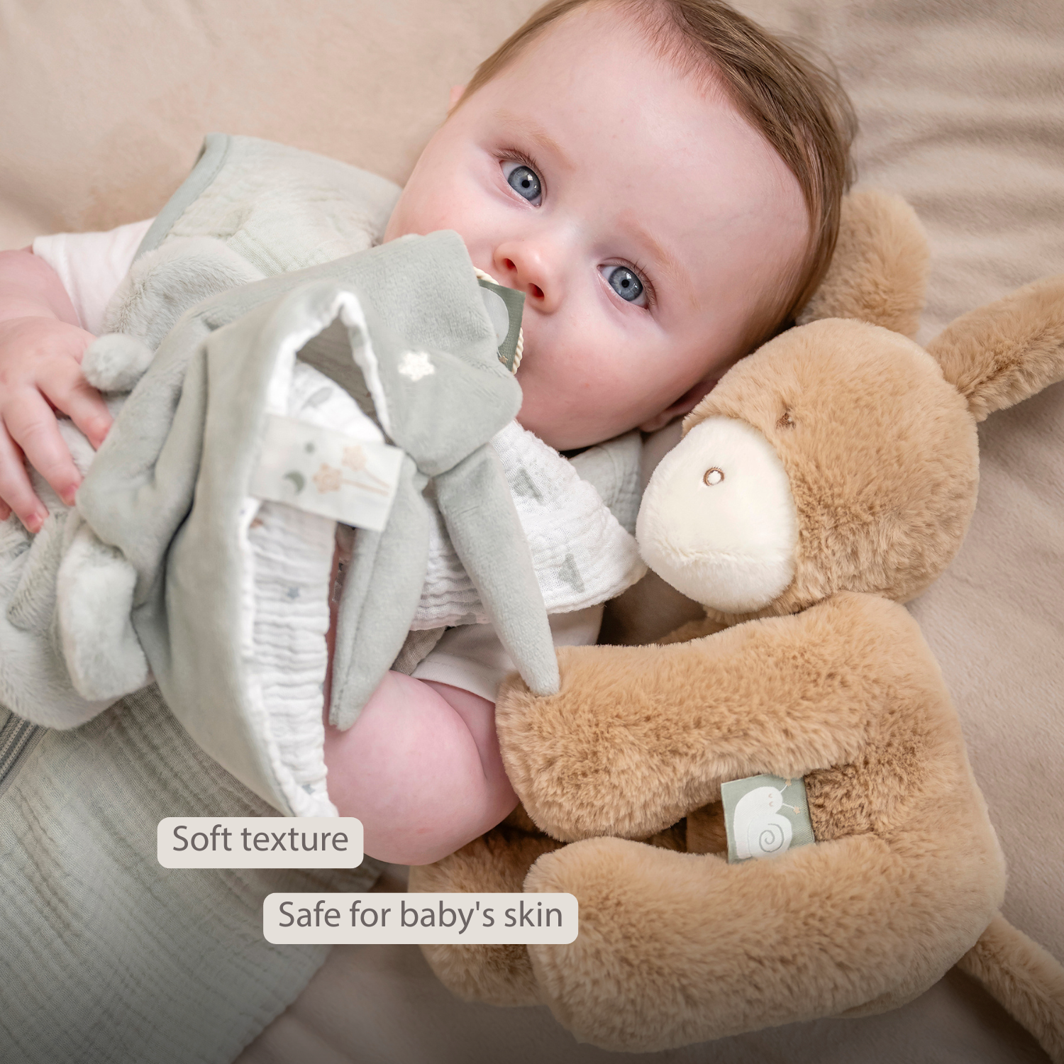 LouLou Plush Donkey - Soft Baby Cuddly Toy - 30 cm - Light Caramel [EN]