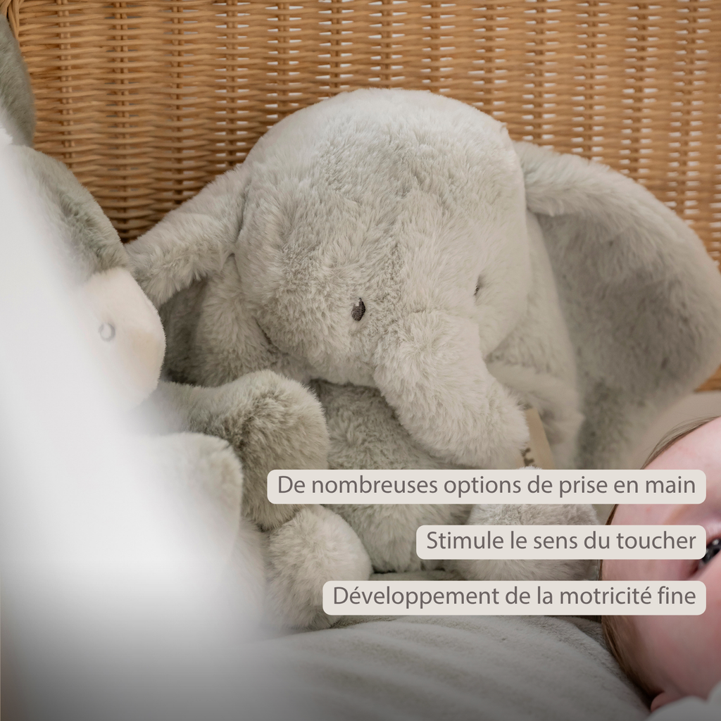LouLou Plush Elephant - Soft Baby Cuddly Toy - 30 cm - Linden Green [FR]